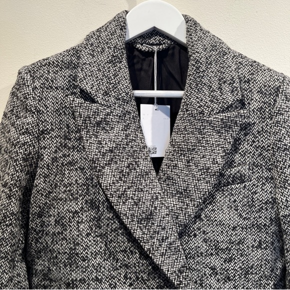 & OTHER STORIES Oversized Blazer Relaxed Double Breasted Jacket Tweed Gray 0 - Picture 9 of 14